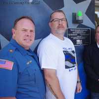 <p>Bogota Police Chief Daniel Maye, Brothers Before Others President Michael Burke, Mayor Chris Keleman, Councilman John Mitchell</p>