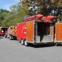 <p>Full dive response lines the road at Sparkle Lake.</p>