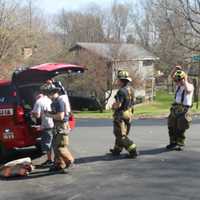 <p>Mahopac Falls Command Center for the Monday afternoon brush fire near Lake MacGregor.</p>