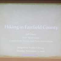 <p>Jeff Glans, a trail maintainer for Connecticut Park and Forest Association, gives a talk about hiking at Ridgefield Library.</p>