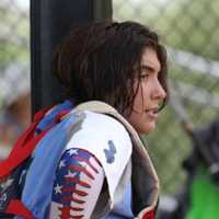 <p>Catcher Alexia Jorge, 14, is the first female athlete on the Lyndhurst High School Baseball Team.</p>