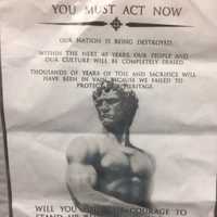 <p>The racist fliers distributed in part of Westport include a photo of a a Nazi-commissioned sculpture from 1937 titled “Readiness.”</p>