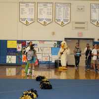 <p>There was a Pelican with a guitar at homecoming festivities.</p>