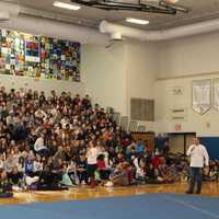 <p>Students packed into the gym during the Pelham Homecoming Pep Rally.</p>