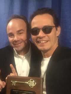Ganim Presents Singer Marc Anthony With Key To City Of Bridgeport