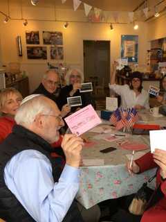 Larchmont Bookstore Draws A Crowd For Ides Of Trump Postcard Party