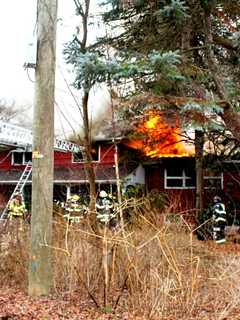 Firefighters Battle Blaze At Home Off East Main Street In Shrub Oak