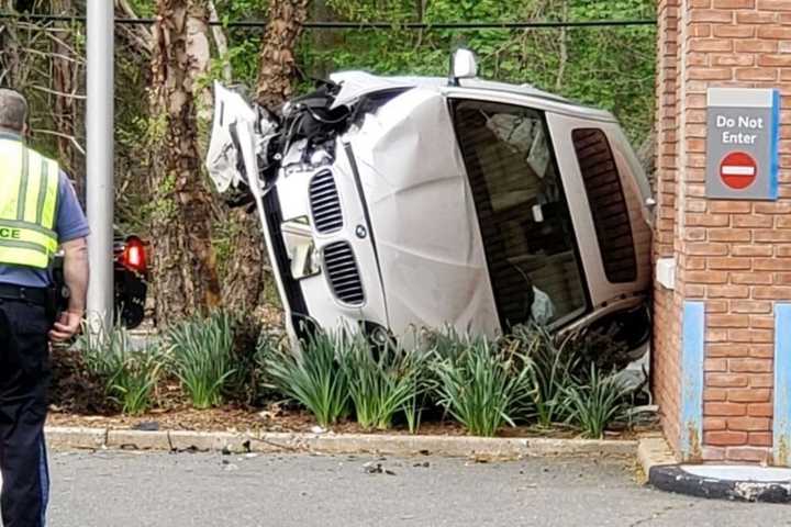 Sedan Crashes At Wyckoff Bank Drive-Through