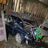 <p>A driver allegedly lost control of his vehicle and crashed into the porch of a home.</p>