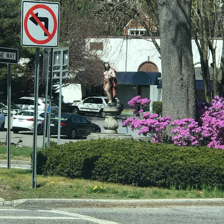 Chief Kisco statue in downtown Mount Kisco.