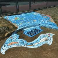 <p>Keith Griffiths' mural in Andreas Park.</p>