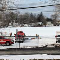 <p>Standard setup of Incident Command with Chief&#x27;s Car, Truck and Dive Trailer and EMS at the edge of the water.</p>