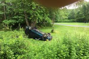 Vehicle Overturns In Poughquag Crash