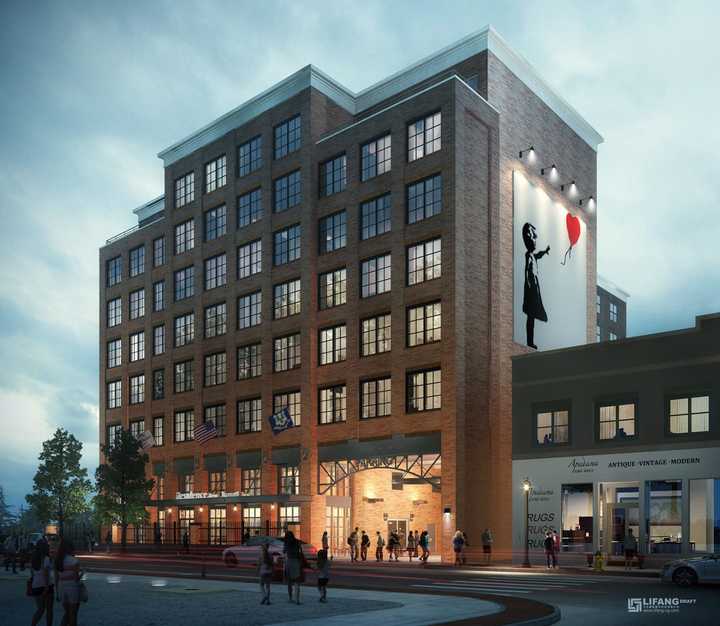 An artist&#x27;s rendering of the future SONO Residence Inn by Marriott in Norwalk