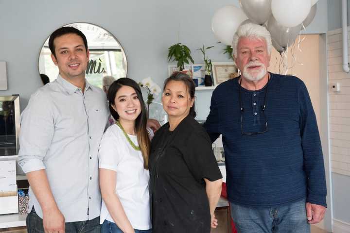 Left to right: Joseph Diovisalvo, Amy Nguyen, KT Tran Diovisalvo, and Edward Diovisalvo (KT&#x27;s husband).