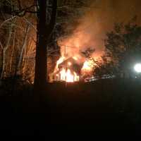 <p>The home was completely destroyed in the fire on Shadow Lane Thursday.</p>