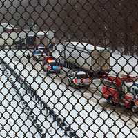 <p>Police escorted emergency services rigs in and out of the area.</p>