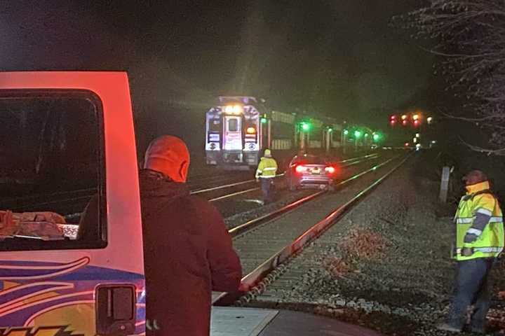 YOUR OTHER LEFT: Wrong-Way Sedan Gets Stuck On Bergen Tracks, Service Delayed Nearly An Hour