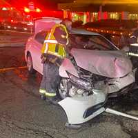 <p>A Honda sedan also sustained severe damage in the Ridgewood crash.</p>