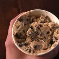 <p>The cookie dough is safe to eat, because it does not contain eggs and is made with heat-treated flour.</p>