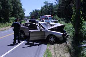 Car Crashes Into Pole In Mahopac