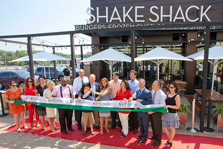 The ribbon cutting for Shake Shack in Yonkers.