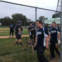 <p>The Cresskill Maulers leave the field following their win.</p>