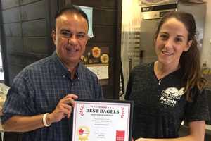 Mahopac's Our Town Bagels Receives DVlicious 'Best Bagel In Putnam' Award