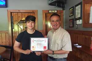Brewster's Kelly's Corner Accepts DVlicious Best Fries In Putnam Award