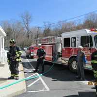 <p>Firefighters battle the blaze at Mahopac National Bank on Route 6N.</p>