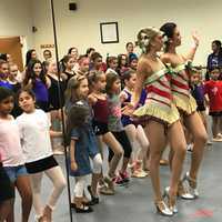 <p>The Rockettes danced with children at The Next Step School of Dance in Lyndhurst.</p>