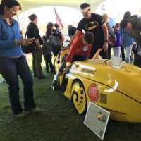 <p>The maker of this Batmobile tools around New Haven on this high-tech tricycle. It is on display at the Westport Maker Faire.</p>