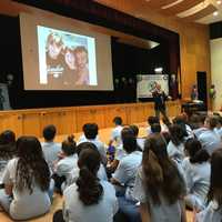 <p>Mark Barden, director of advocacy for Sandy Hook Promise, tells Wyckoff middle school students about his son Daniel who was killed at Sandy Hook Elementary School.</p>