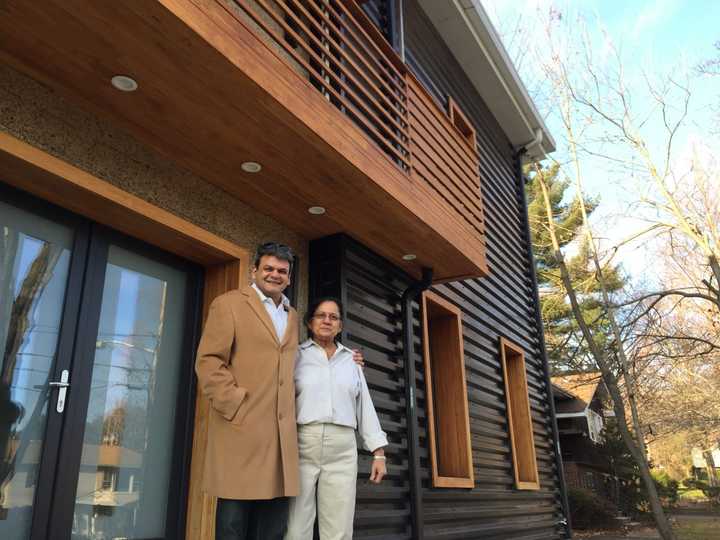 Asit Parikh and his mom, Bharti Parikh, outside of the Zenesis House on Henry Street in Paramus.