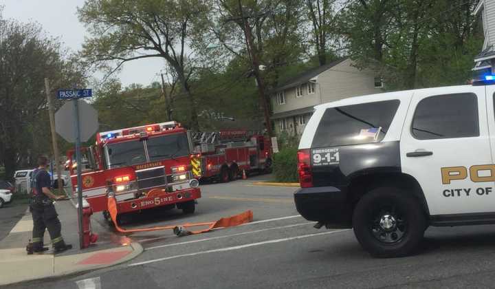 A Hackensack resident used a water can to put out a garage fire Saturday.