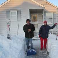 <p>Michael Jannicelli and his son Michael made 30 inches of winter wonderland with their homemade snow making machine.</p>