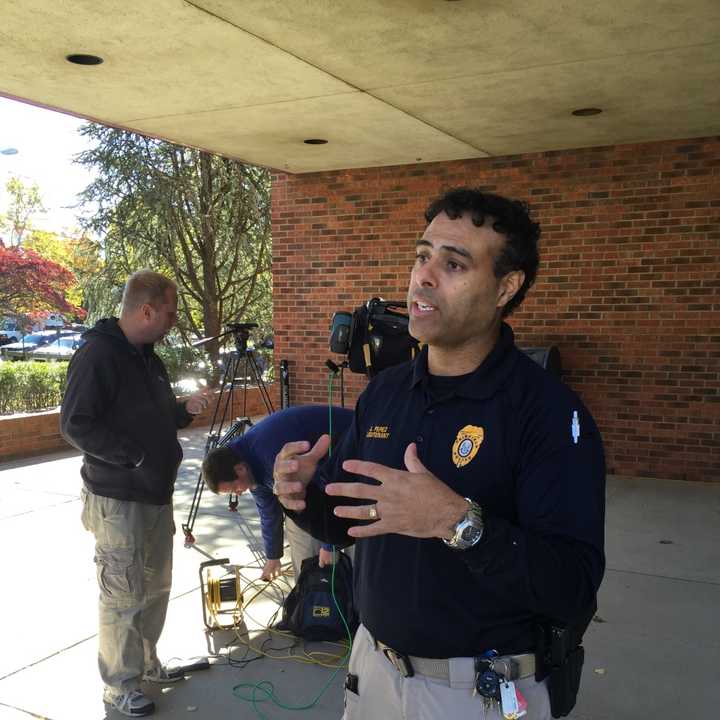 Lt. James Perez talks to reporters in Fairfield, Conn., in October following a &quot;swatting&quot; incident. State police are warning the public such incidences are not pranks, but crimes, and carry harsh penalties for the callers who perpetrate them.