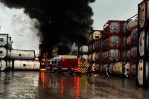 Fork Lift Fire Spreads To Chemical Tanks In Linden