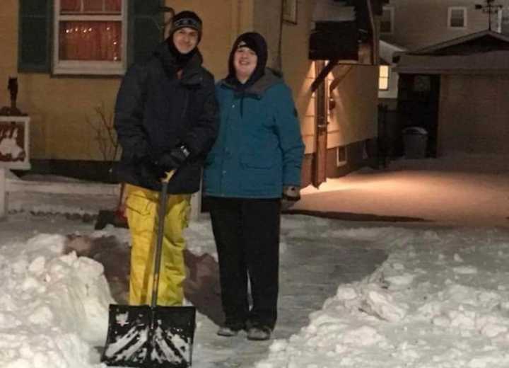 Members of the Saddle Brook High School Community Partnership Club volunteered to shovel out neighbors.