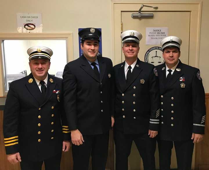 Four Teaneck firefighters were promoted Tuesday.