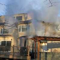 <p>No injuries were reported in the Greenwoods Road fire in Old Tappan.</p>