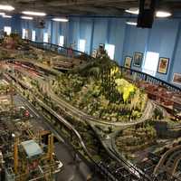 <p>A model train layout spans 185 feet across the New Jersey Hi-Railers' building in Paterson. </p>