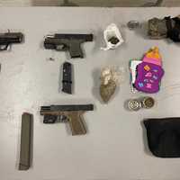 <p>The items seized from the five who were arrested.</p>