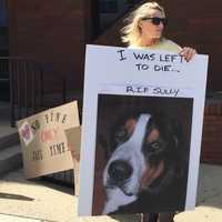 <p>Among the protesters outside the courthouse.</p>