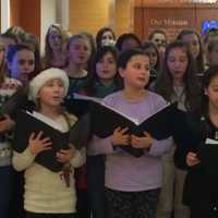 <p>Students from Trumbull&#x27;s Hilltop Middle School sing at the St. Vincent&#x27;s Medical Center tree lighting Dec. 1. </p>