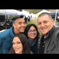 <p>Melissa Panszi Riebe of New Rochelle, middle, with teammate Ken Dingledine, left, and the couple they competed against in HGTV&#x27;s &quot;Flea Market Flip.&quot;</p>