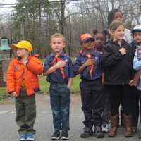 <p>Local scouts helped lead the Pledge of Allegiance on Wednesday afternoon during a Veterans Day Ceremony in Wappingers Falls. </p>