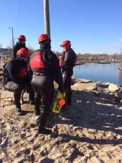 Fairfield Firefighters Take A Dip In The Sound To Practice Rescue Skills