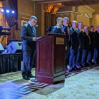 <p>Bergen County Prosecutor Mark Musella swears in the Bergen County Police Chiefs Association&#x27;s 2020 Board of Officers.</p>