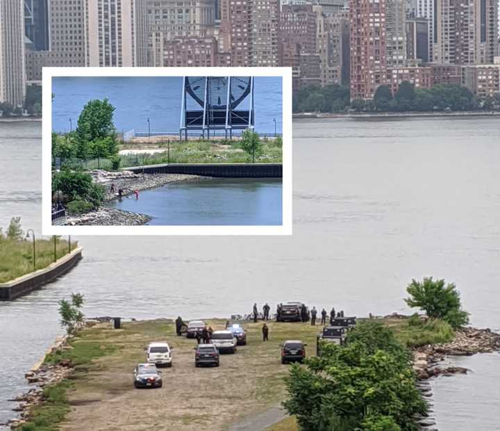 A second body was recovered from the Jersey Shore waterfront where a female was found floating early this morning. (Inset photo shows second recovery, main photo is first recovery of female).